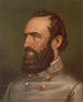 Portrait im Profil von Stonewall Jackson in Militäruniform - Strobridge Co Lith — Ansicht des Kunstwerks