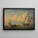 Eine Galeere mit Anker und zwei Fischerboote in Küstennähe - Atelier von Willem van de Velde II — gerahmtes Bild an der Wand