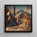 Die Klage Christi am Fuße des Kreuzes mit einem Spender - Atelier von Bernard van Orley — gerahmtes Bild an der Wand