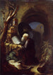 Ein betender Einsiedler - Gerrit Dou Atelier — Ansicht des Kunstwerks
