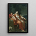 Eine Hirtin, die sich ausruht, während ein junger Junge ihr ins Ohr kitzelt - Atelier von Giuseppe Maria Crespi — gerahmtes Bild an der Wand