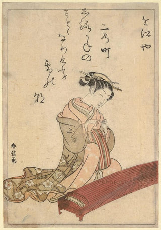 Suzuki Harunobu - Courtesan Playing Koto.webp