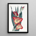 Le Gladiole Perroquet - Sydenham Edwards — gerahmtes Bild an der Wand