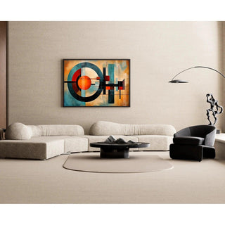 Tableau Abstrait – Éloge de la Symétrie | Affiche Murale Géométrique aux Couleurs Vives et Formes Équilibrées | Déco Moderne pour Bureau ou Salon