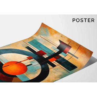 Tableau Abstrait – Éloge de la Symétrie | Affiche Murale Géométrique aux Couleurs Vives et Formes Équilibrées | Déco Moderne pour Bureau ou Salon