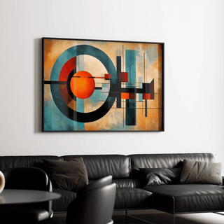 Tableau Abstrait – Éloge de la Symétrie | Affiche Murale Géométrique aux Couleurs Vives et Formes Équilibrées | Déco Moderne pour Bureau ou Salon