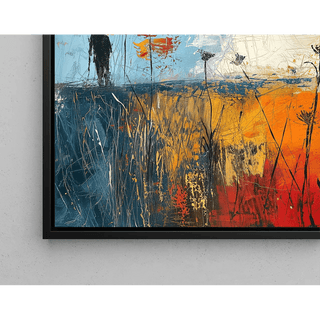Tableau Abstrait – Silhouette dans l’Abstraction | Affiche Murale aux Couleurs Contrastées et Formes Diffuses | Déco Contemporaine pour Salon ou Bureau