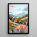 Gemälde Coloré – Pastellhügel und stilisierte Wälder | Poster Abstrakte Erdtöne und minimalistisches Landschaftsbild