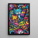 Pop Art-Gemälde – Jungle Féline | Poster Bunte Fantasietiere