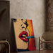 Pop Art-Gemälde – Lippenstift | Poster Glamour Farbiger Stil Lichtenstein