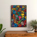 Pop Art-Gemälde – Univers der Figuren | Poster Bunt im Stil von Keith Haring