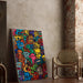 Pop Art-Gemälde – Univers der Figuren | Poster Bunt im Stil von Keith Haring