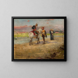 Tadeusz Ajdukiewicz - Eastern scene against a landscape.webp