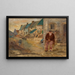 Landschaft in der Bretagne mit einem alten Fischer - Tadeusz Makowski — gerahmtes Bild an der Wand