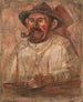 Buste d'homme au chapeau avec une pipe - Tadeusz Makowski — Ansicht des Kunstwerks