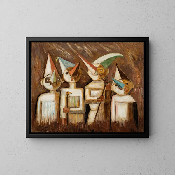 Kinder verkleidet - Tadeusz Makowski — gerahmtes Bild an der Wand