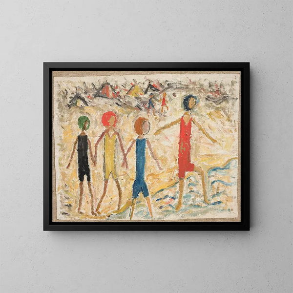 Kinder am Strand - Tadeusz Makowski — gerahmtes Bild an der Wand