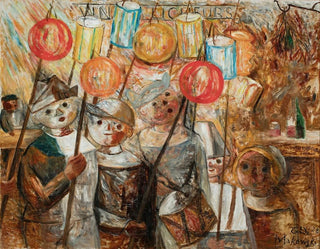 Kinder mit Fackeln - Tadeusz Makowski — Ansicht des Kunstwerks