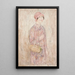 Mädchen mit rosa Hut - Tadeusz Makowski — gerahmtes Bild an der Wand