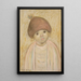 Kleine Mädchen mit Baskenmütze mit Bommel - Tadeusz Makowski — gerahmtes Bild an der Wand