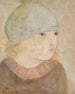Mädchen mit blauer Mütze - Tadeusz Makowski — Ansicht des Kunstwerks