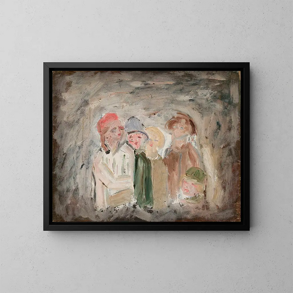 Fünf Kinder - Tadeusz Makowski — gerahmtes Bild an der Wand