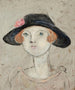 Eine Frau mit schwarzem Hut - Tadeusz Makowski — Ansicht des Kunstwerks