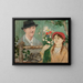 Idylle près d'une clôture, autoportrait de fille avec des fleurs et un chien - Tadeusz Makowski — gerahmtes Bild an der Wand