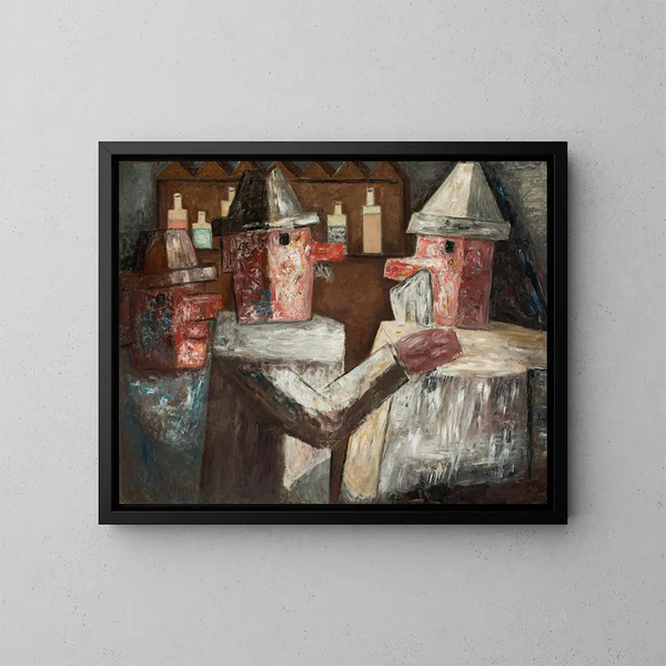 in einer Bar - Tadeusz Makowski — gerahmtes Bild an der Wand