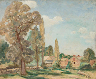 Ländliche Landschaft mit Bäumen - Tadeusz Makowski — Ansicht des Kunstwerks