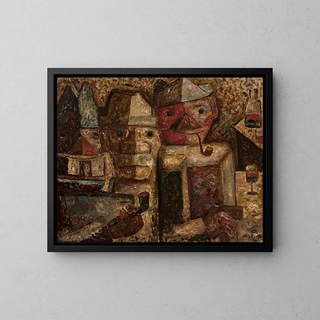 La Buvette - Tadeusz Makowski — gerahmtes Bild an der Wand
