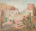Landschaft einer kleinen Stadt mit Kindern im Kinderwagen - Tadeusz Makowski — Ansicht des Kunstwerks