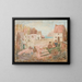 Landschaft einer kleinen Stadt mit Kindern im Kinderwagen - Tadeusz Makowski — gerahmtes Bild an der Wand