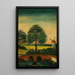 Landschaft mit Windmühle und Brücke - Tadeusz Makowski — gerahmtes Bild an der Wand