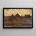 Landschaft mit Heuhaufen - Tadeusz Makowski — gerahmtes Bild an der Wand