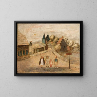 Landschaft Normandie in Breuilpont - Tadeusz Makowski — gerahmtes Bild an der Wand