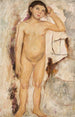Kleine nackte Mädchen mit einer erhobenen Hand - Tadeusz Makowski — Ansicht des Kunstwerks