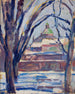 Winterlandschaft vom Kirche aus - Tadeusz Makowski — Ansicht des Kunstwerks