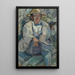 Portrait eines Mannes mit weißem Hut - Tadeusz Makowski — gerahmtes Bild an der Wand