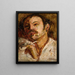 Portrait eines Mannes, der eine Pfeife raucht - Tadeusz Makowski — gerahmtes Bild an der Wand