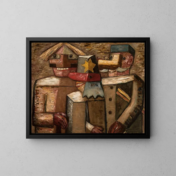 Cheminots - Tadeusz Makowski — gerahmtes Bild an der Wand