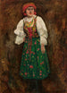 Frau in Volkskostüm von Krakau - Tadeusz Makowski — gerahmtes Bild an der Wand