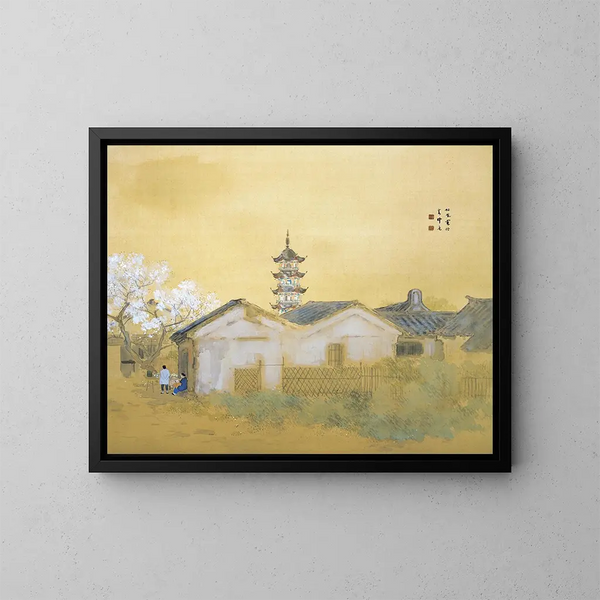 Frühlingsruhe in Jiangnan - Takeuchi Seihō — gerahmtes Bild an der Wand