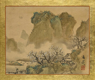 Tani Bunch - A Country House in a Valley with a Blossoming Plum Tree.webp