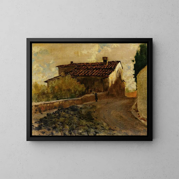 Landstraße - Telemaco Signorini — gerahmtes Bild an der Wand