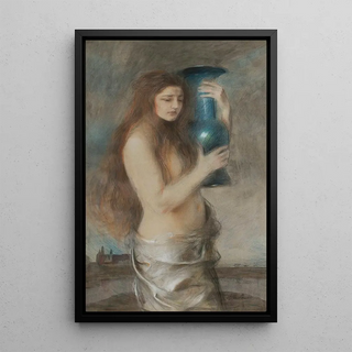 Teodor Axentowicz - Girl with a blue vase Tears.webp