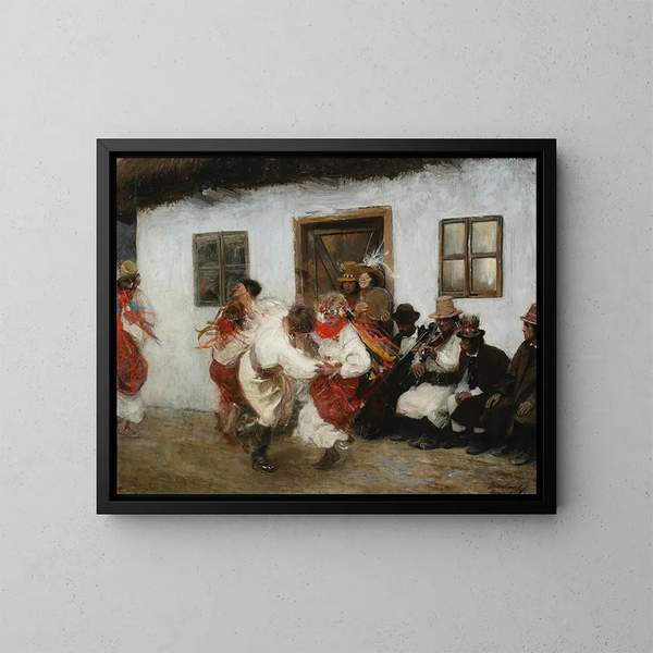 Ukrainische Volkstanz - Teodor Axentowicz — gerahmtes Bild an der Wand