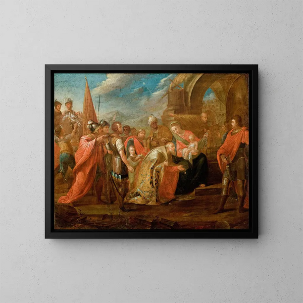 Anbetung der Heiligen Drei Könige - Teodor Baltazar Stachowicz — gerahmtes Bild an der Wand