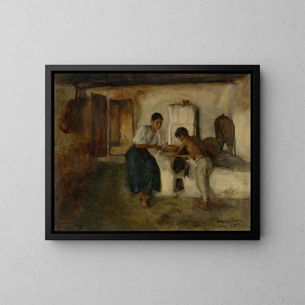 Frühstück arm - Teodor Zemplényi — gerahmtes Bild an der Wand