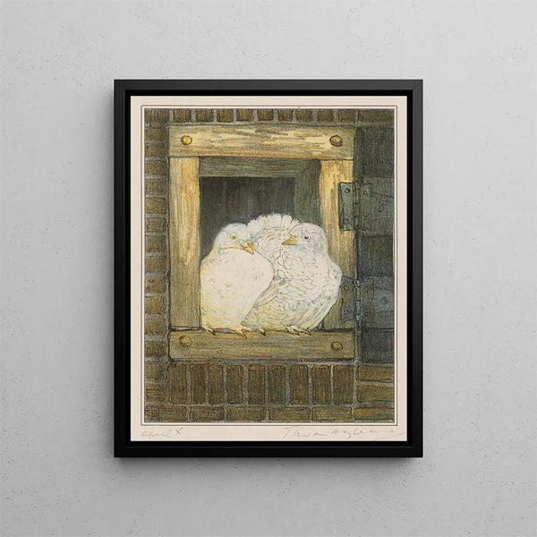 Theo van Hoytema - Witte duiven in venster.webp